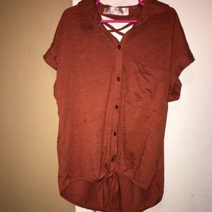 Cutout girls short sleeve tee